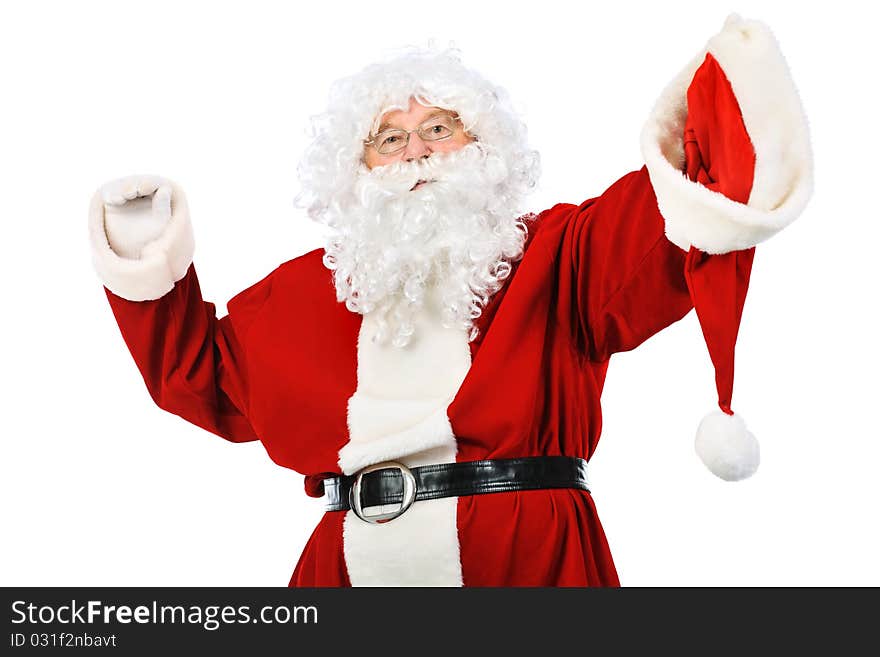 Christmas theme: happy Santa Claus. Isolated over white background. Christmas theme: happy Santa Claus. Isolated over white background.