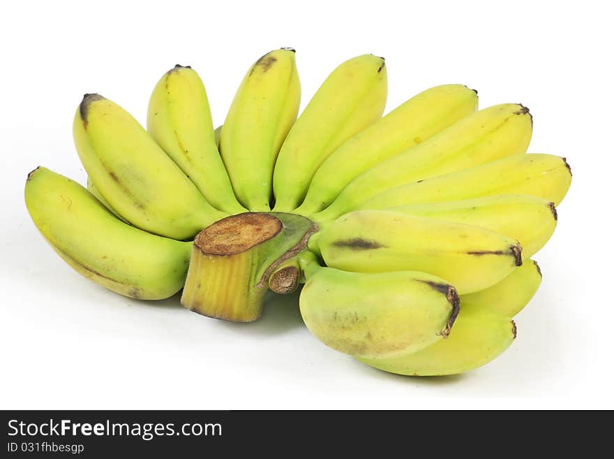 Sweet bananas on white background