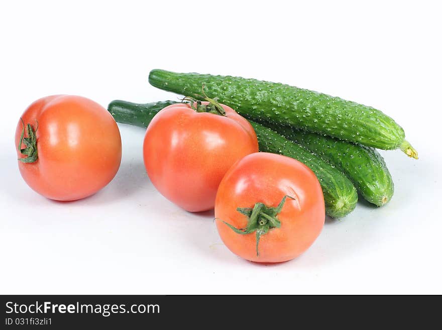 Cucumbers and tomatoes