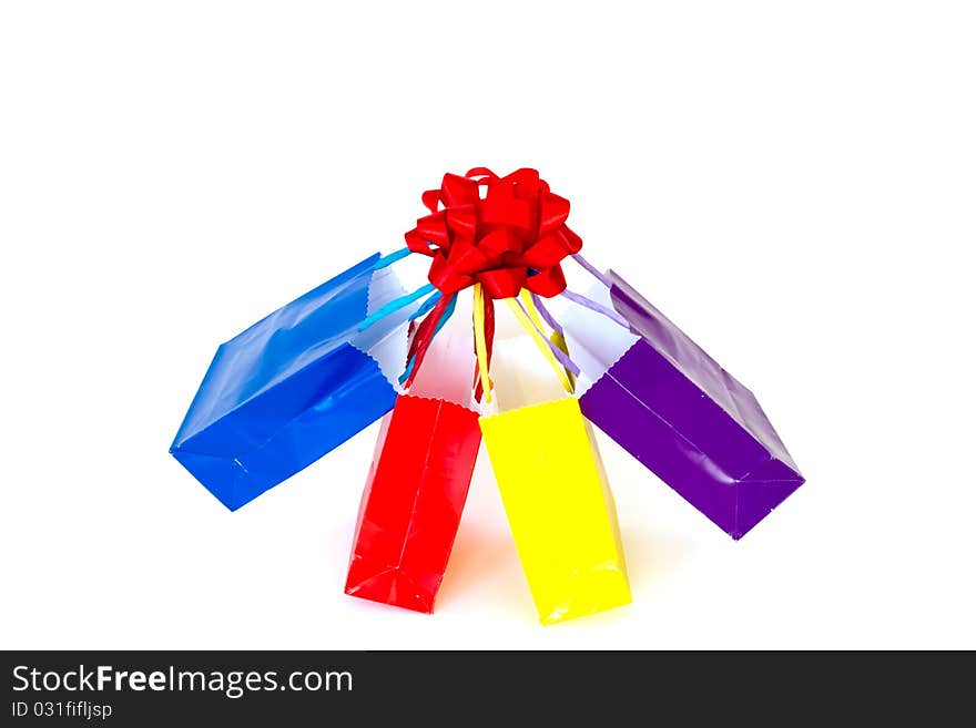 Colorful Shopping Bags With Bow