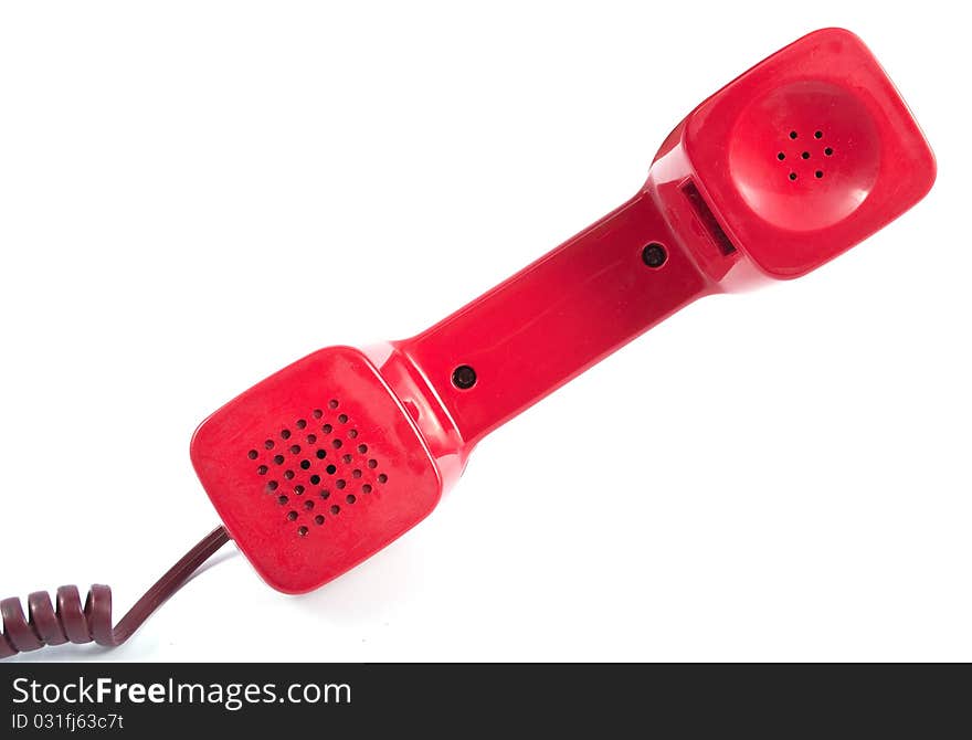 Red telephone receiver