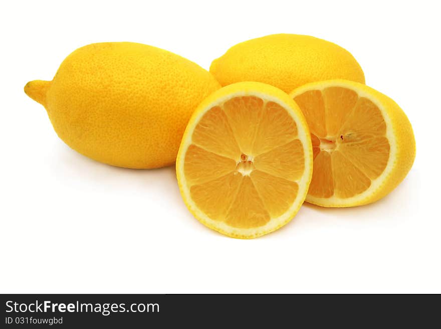 Ripe yellow lemon isolated on white background. Ripe yellow lemon isolated on white background