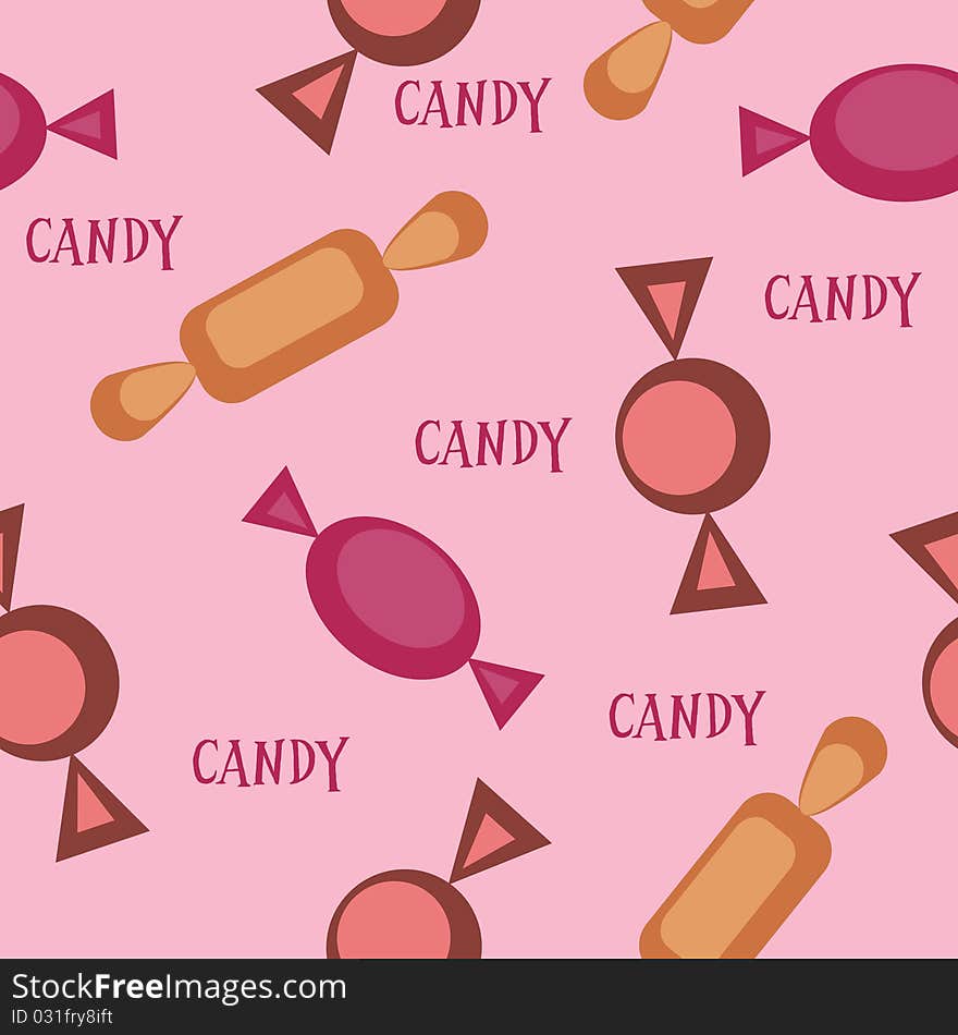 Seamless illustration with candies assorty