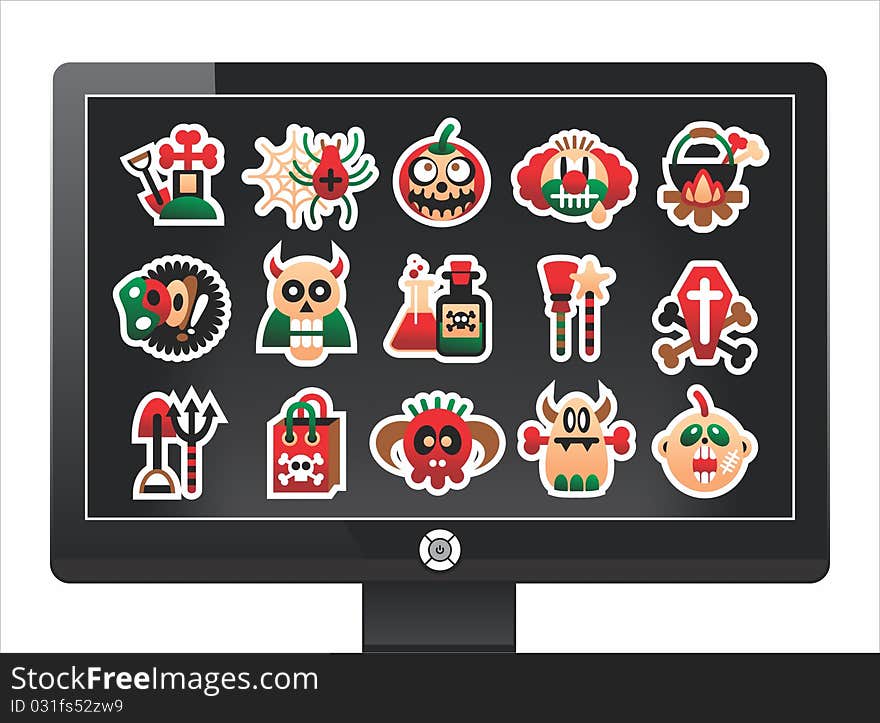 Screen with a nice halloween icons