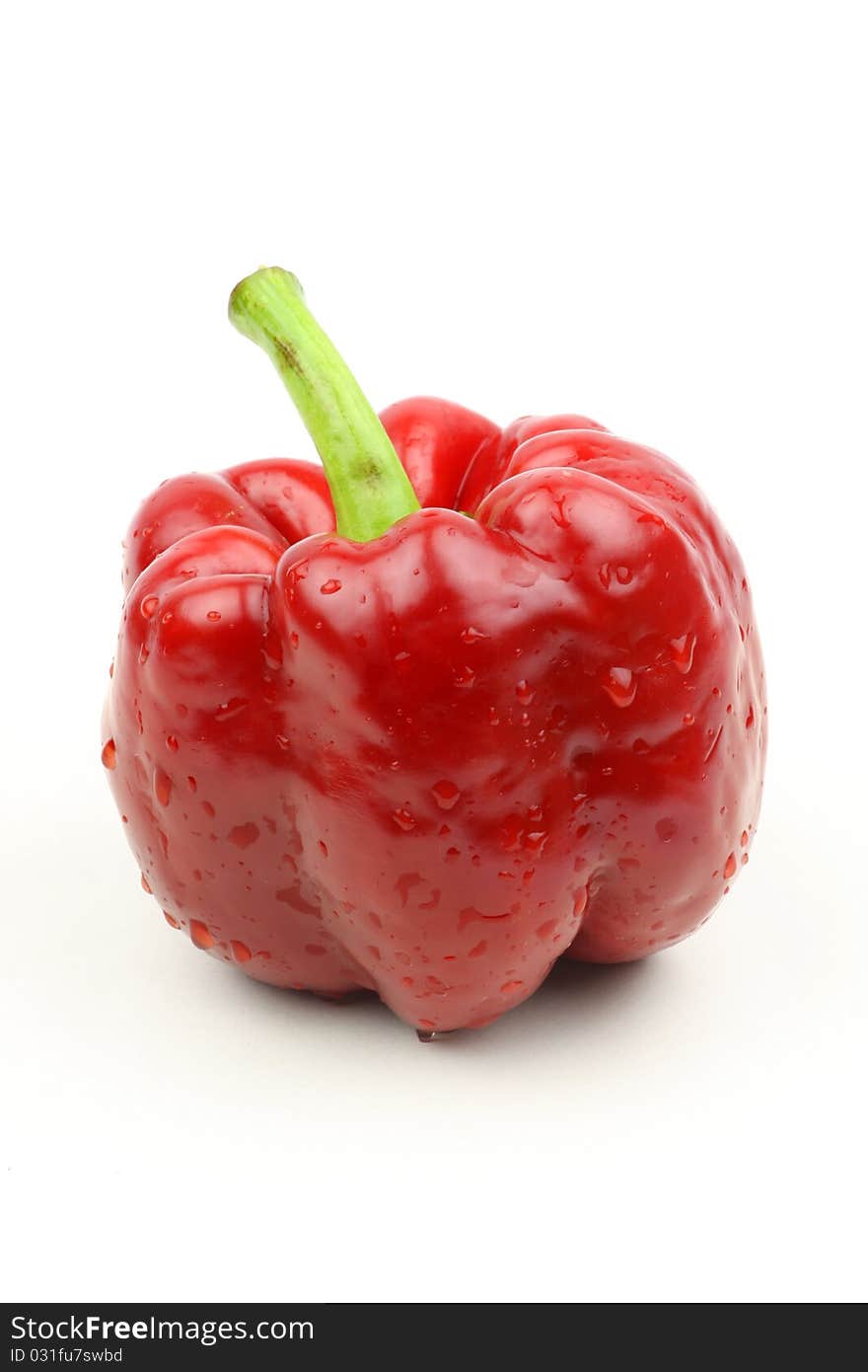 Red peppers on a white background