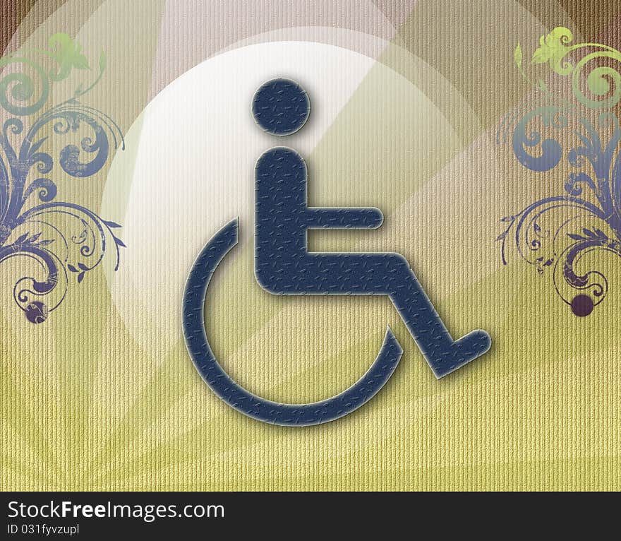 Handicap symbol of accessibility,old background vector. Handicap symbol of accessibility,old background vector