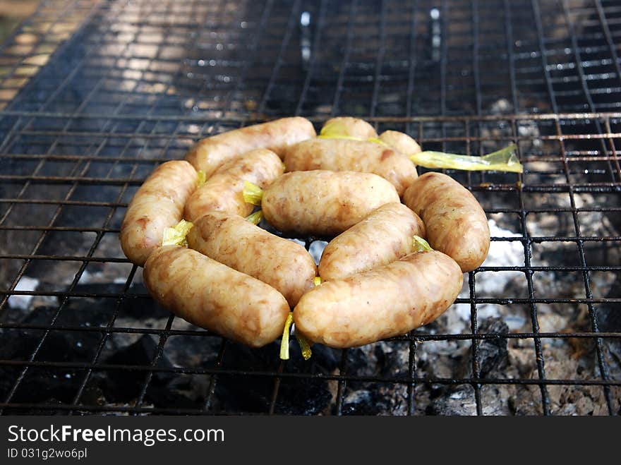 Sausage in thai fast food. Sausage in thai fast food.