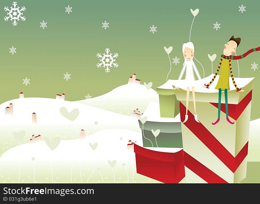 Illustration of a Christmas card. Illustration of a Christmas card.