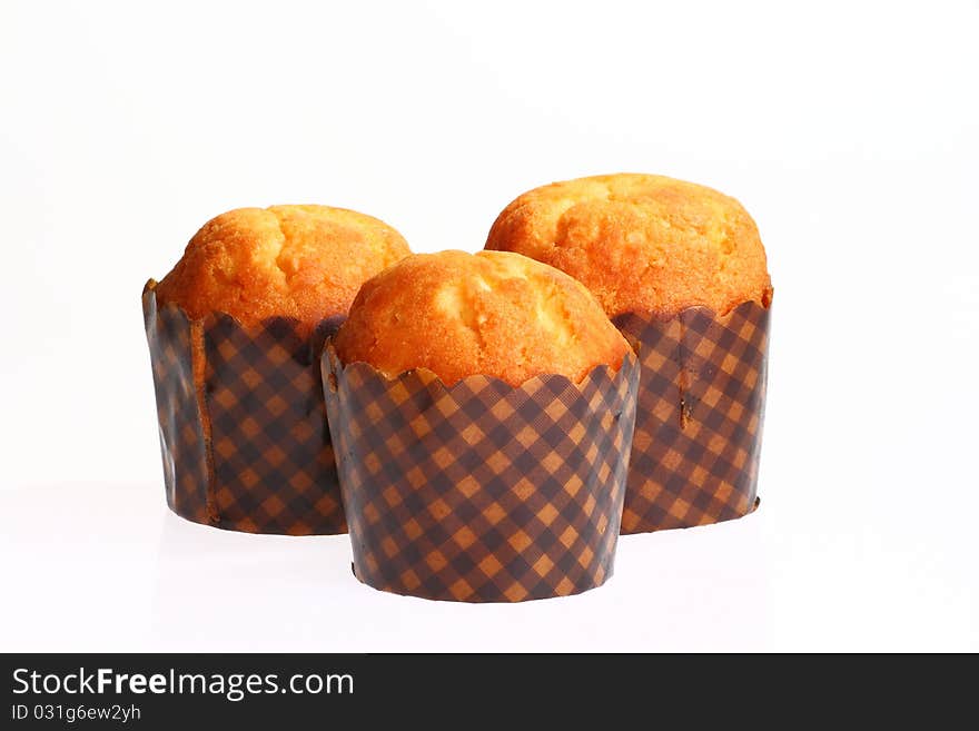 Cup-cake close-up on white background. Cup-cake close-up on white background