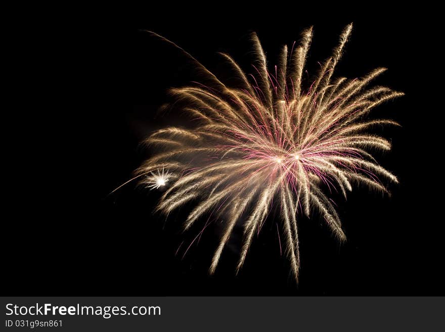 Colorful Fireworks at night sky with black background