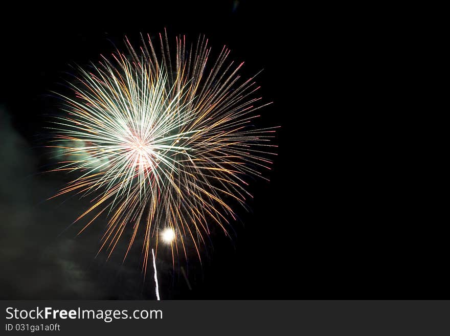 Colorful Fireworks at night sky