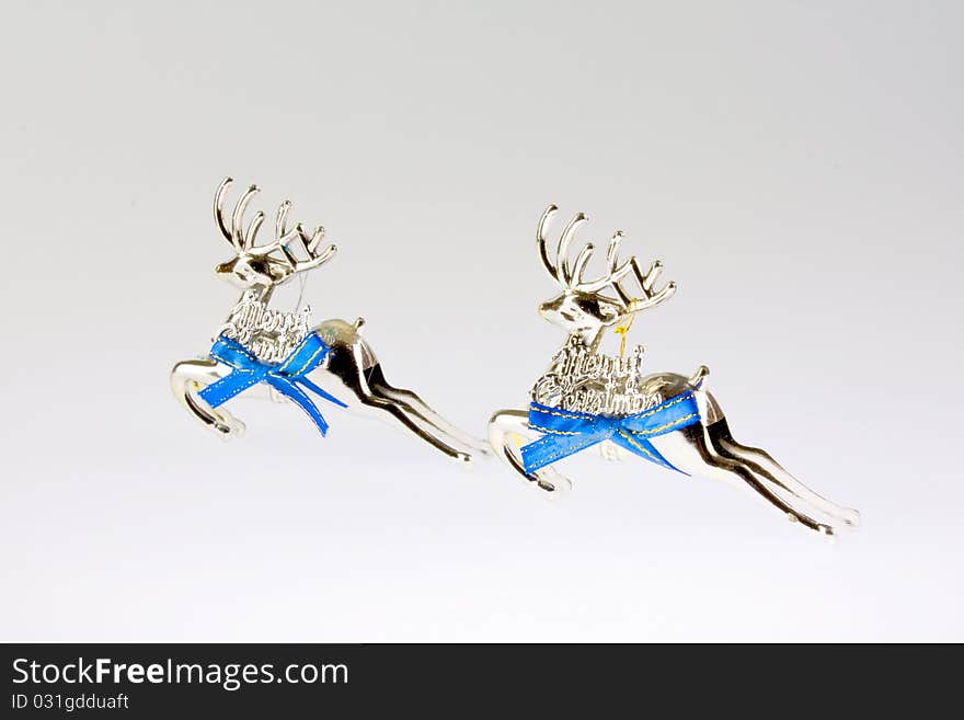 Christmas deer on white background