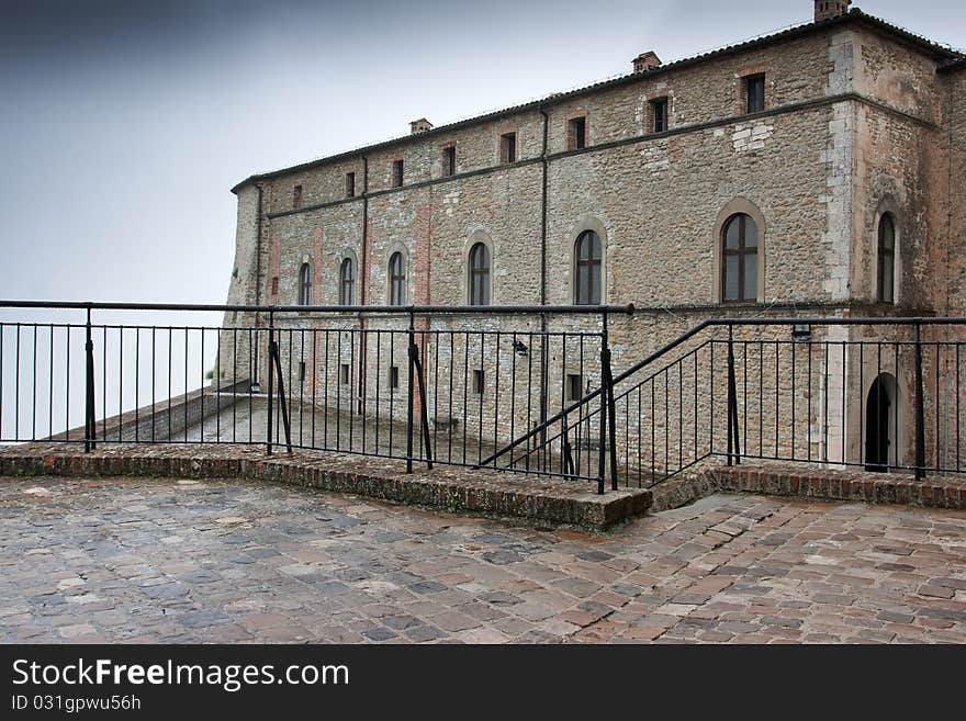 Partly view of the castle of St. Leon, Italy, le Marches