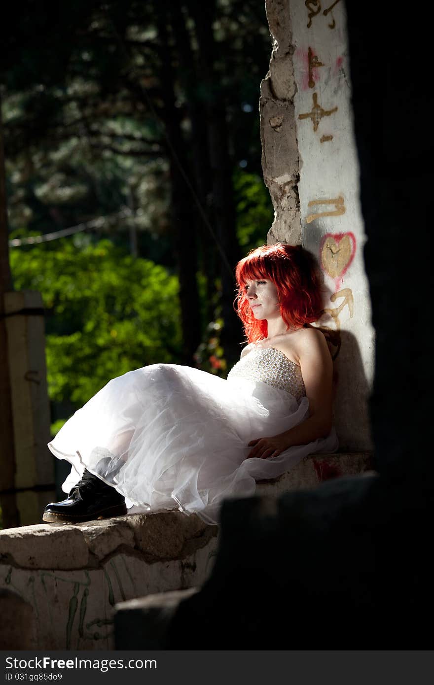 Pretty woman posing in forest. Pretty woman posing in forest