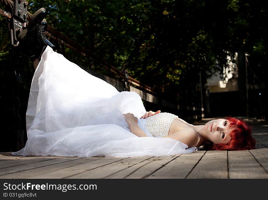 Pretty woman posing in forest. Pretty woman posing in forest