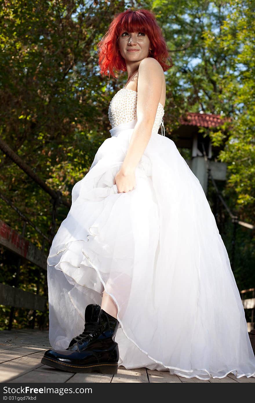 Pretty woman posing in forest. Pretty woman posing in forest