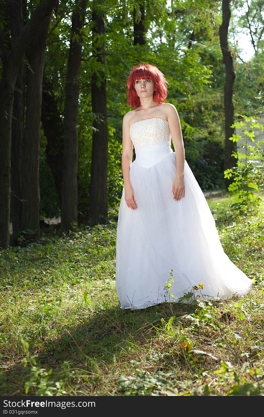 Pretty woman posing in forest. Pretty woman posing in forest