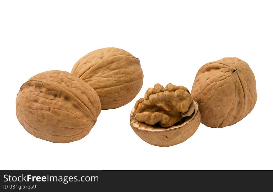 Three Whole And Half Walnuts