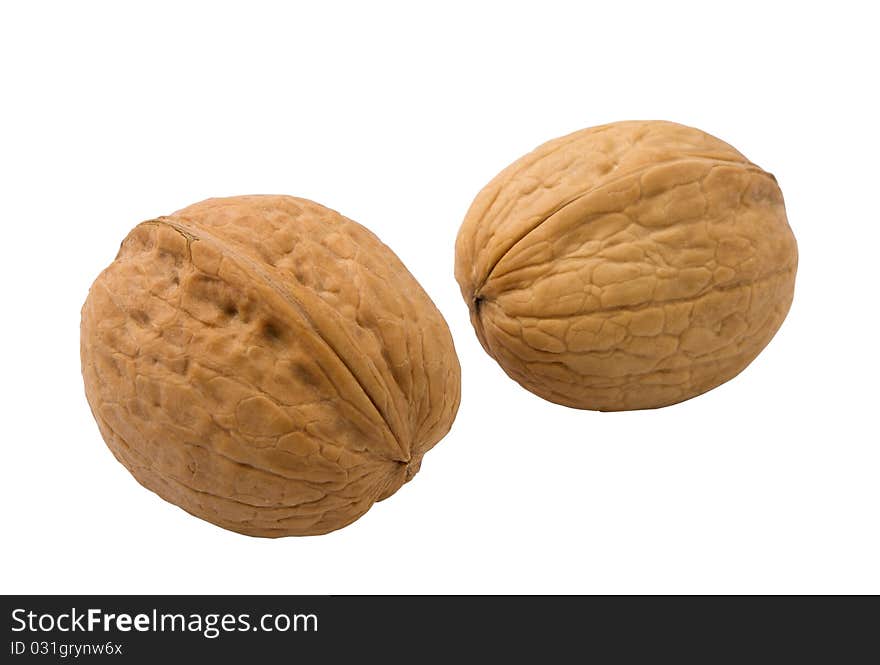 Two whole walnuts