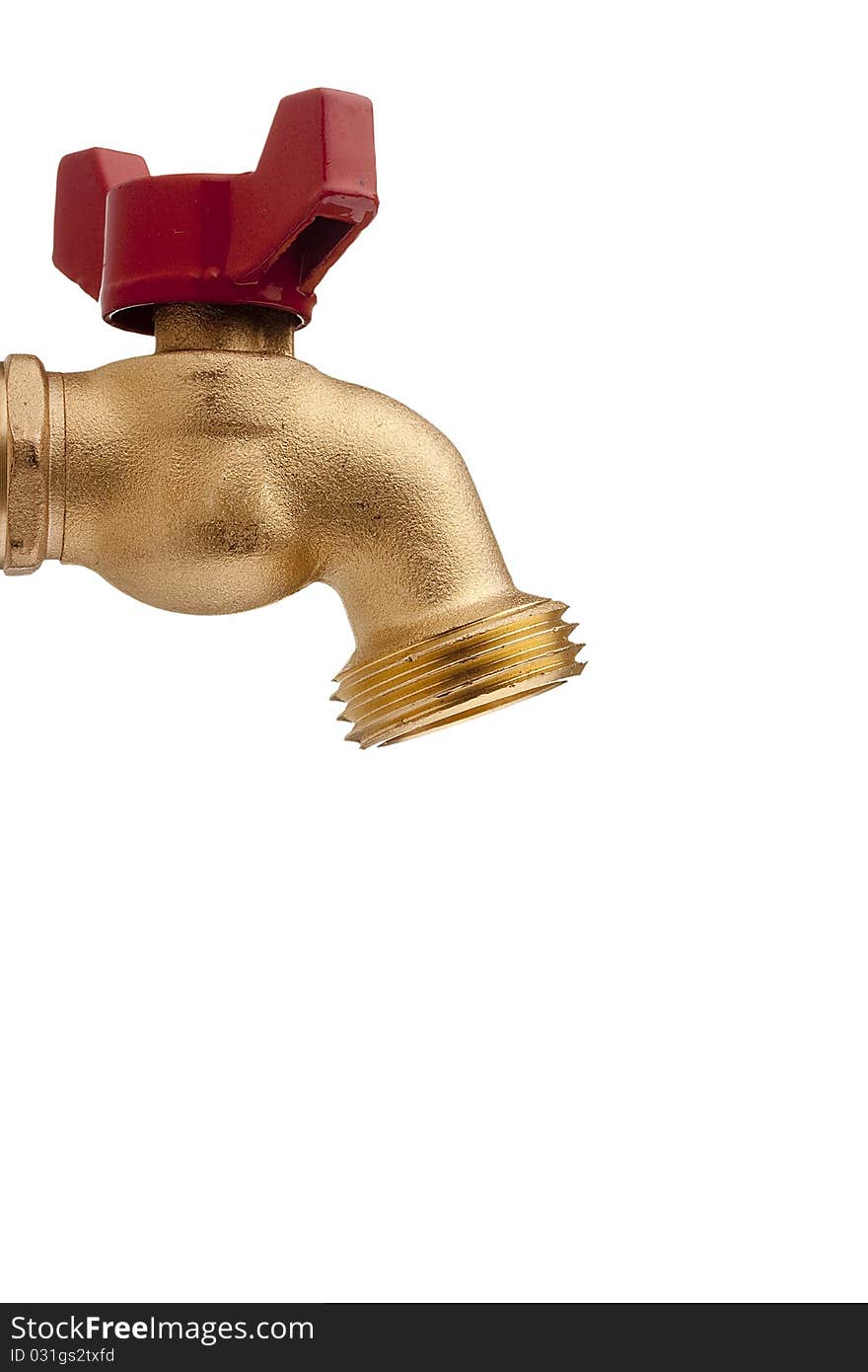 Brass Technical faucet with a shut-off valve and the ability to connect the hose to it for irrigation