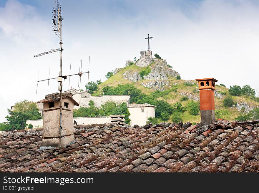 Christian Cross on a hilltop