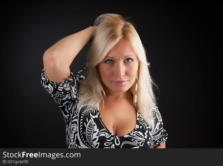 Close-up portrait of a beautiful blonde woman. Close-up portrait of a beautiful blonde woman