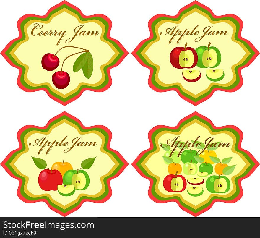 Green and red apples with slice and seed. Green and red apples with slice and seed