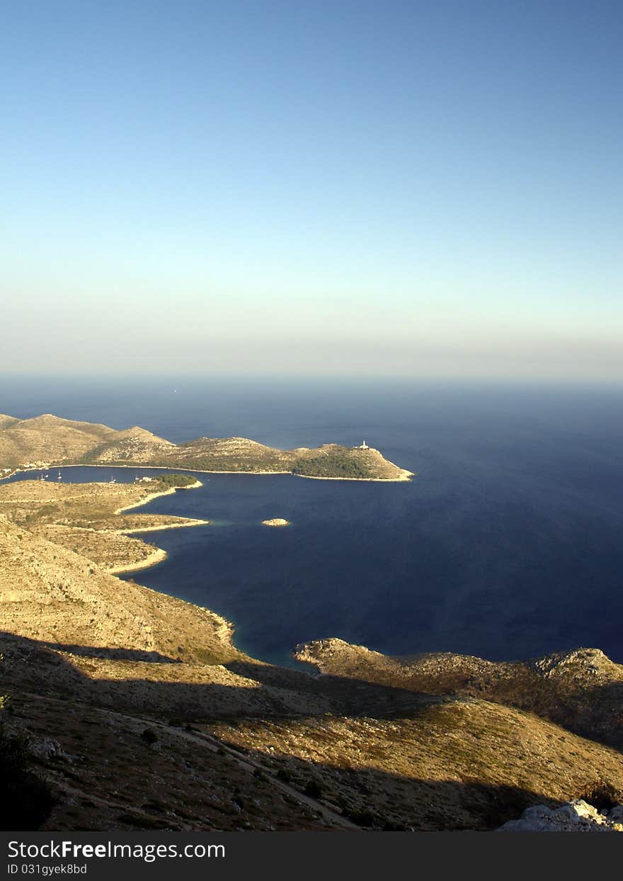 Areal View Of Island And Coast