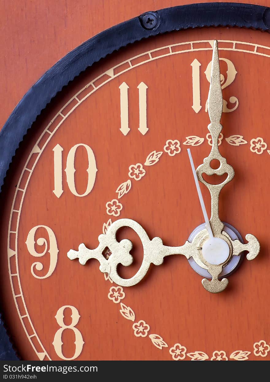 Closeup view of antique clock face. Closeup view of antique clock face.