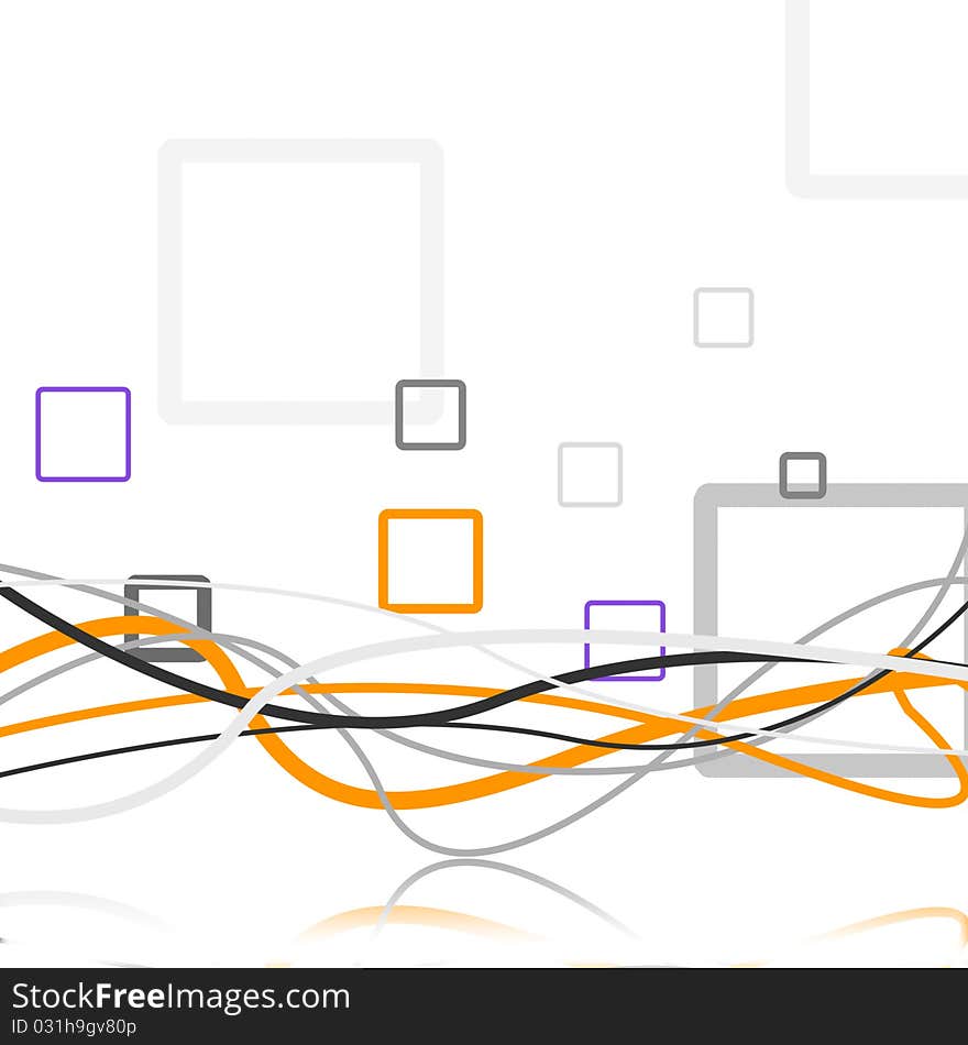 Abstract lines with circles.