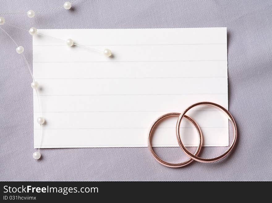 Wedding rings and blank card