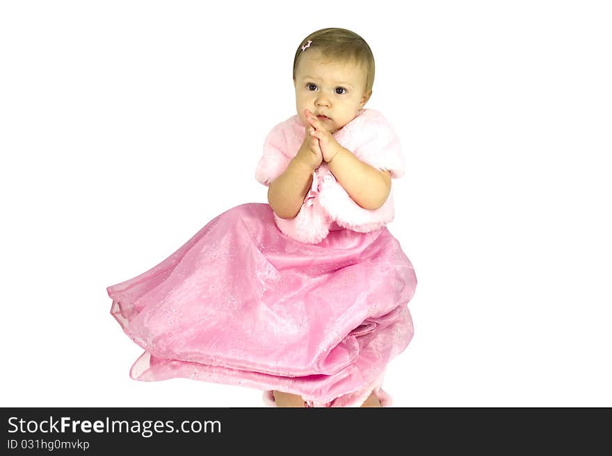 A beautiful little girl in a dress