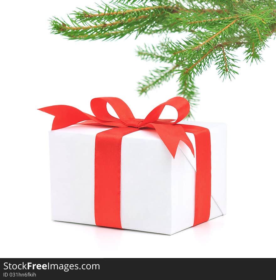 Christmas gift on white background. Christmas gift on white background.