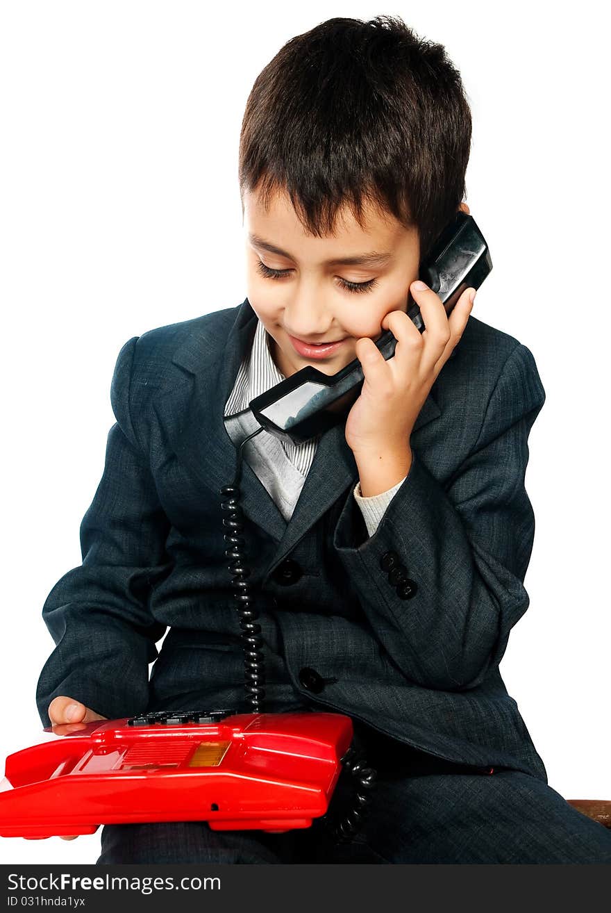 Young Boy Talking On The Phone