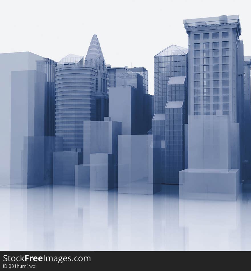 3D generated City Sky line. 3D generated City Sky line