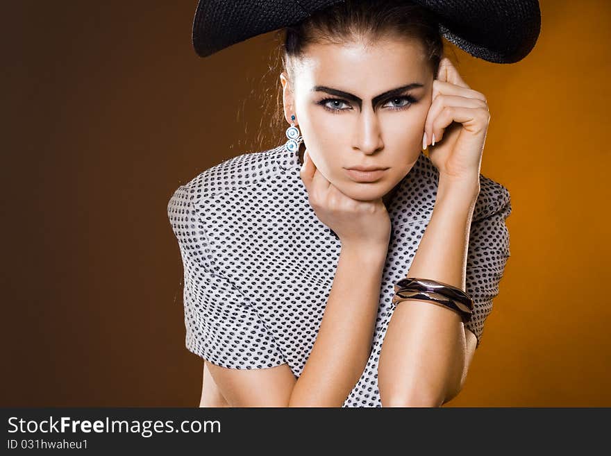 Fashionable woman in a hat