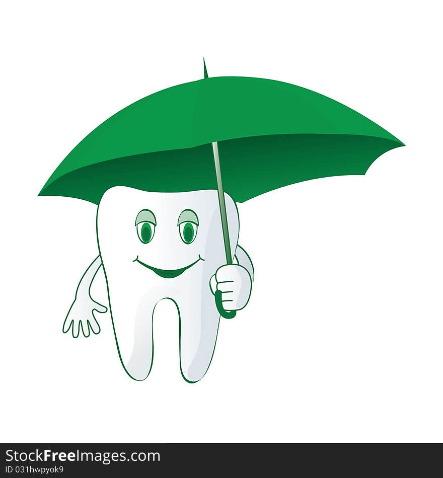 Tooth under the umbrella icon