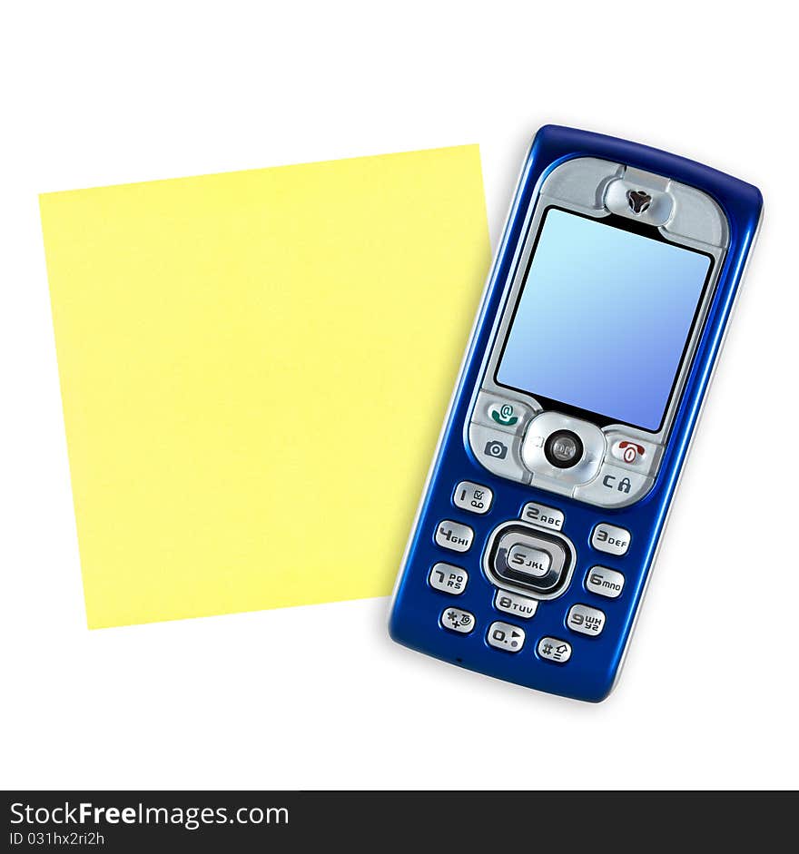 Mobile phone and note paper