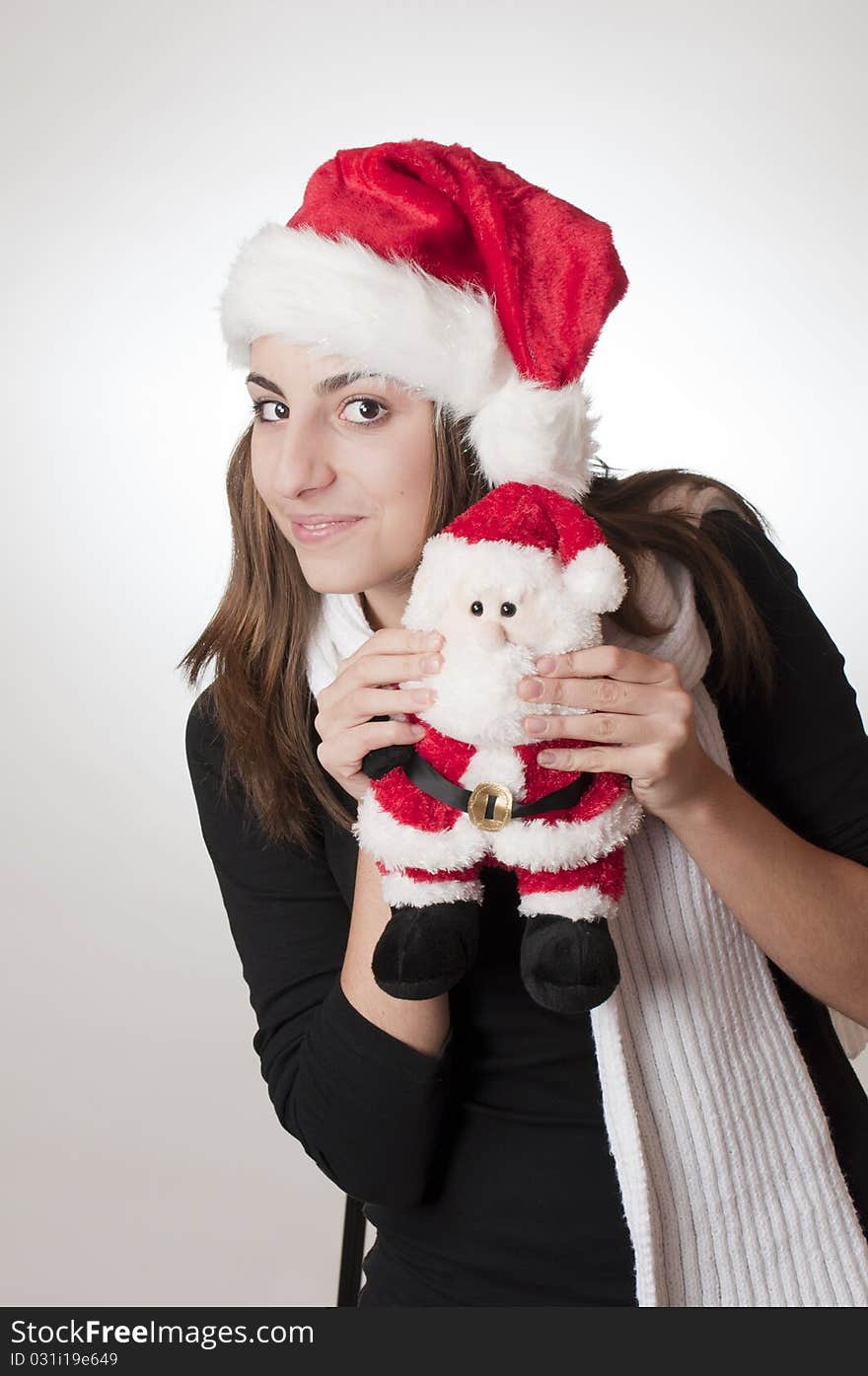 Teenager with her santa gift