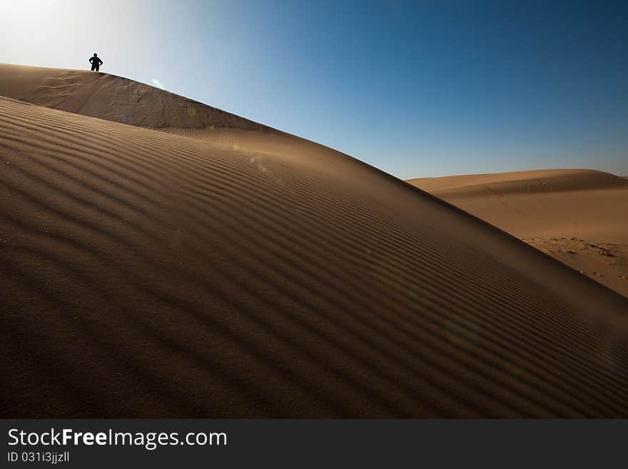 Dry desert. Very hot sand.