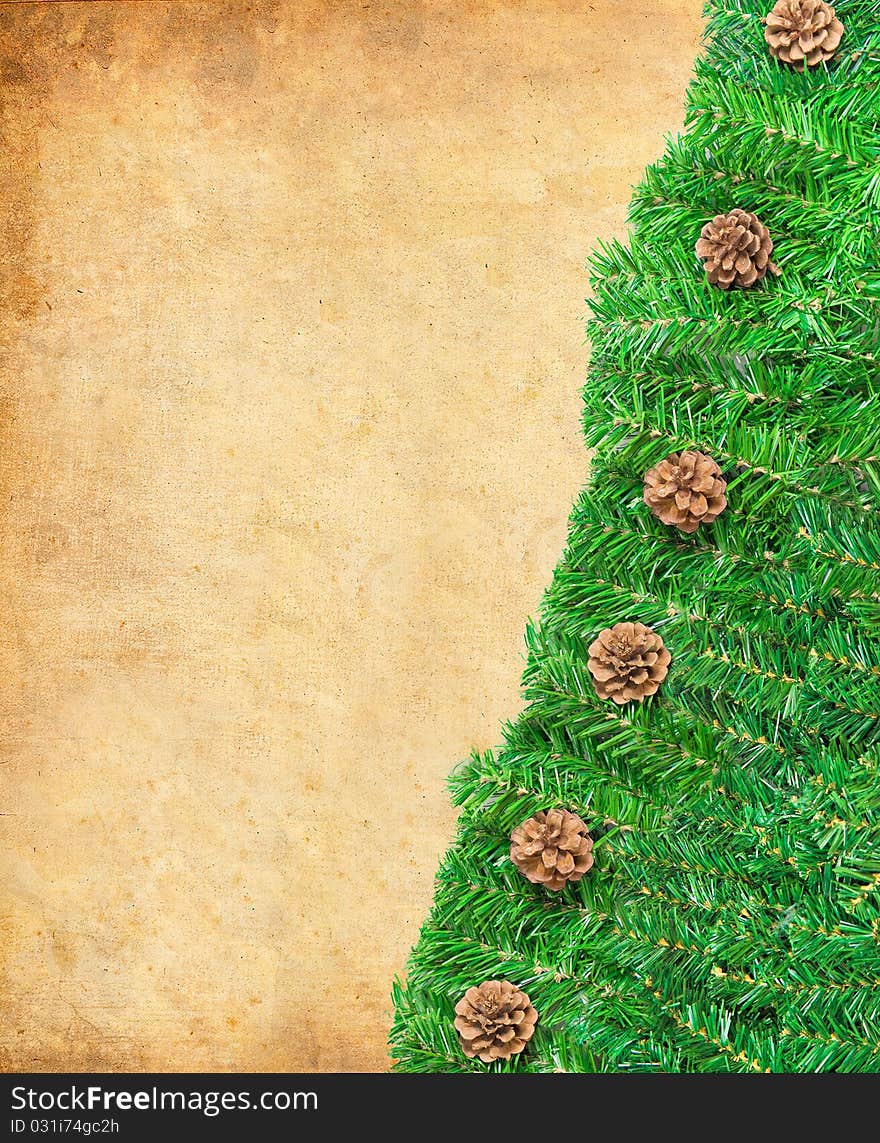 Pine needles and cones framework for Christmas