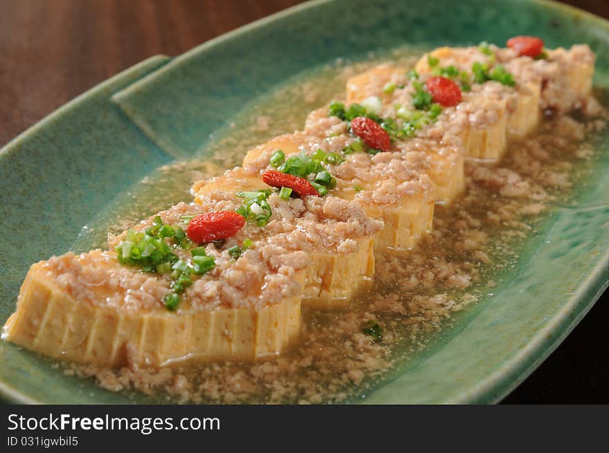 Chinese meat on a plate. Chinese meat on a plate