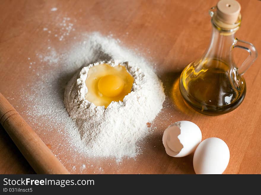 Egg In A Pile Of Flour