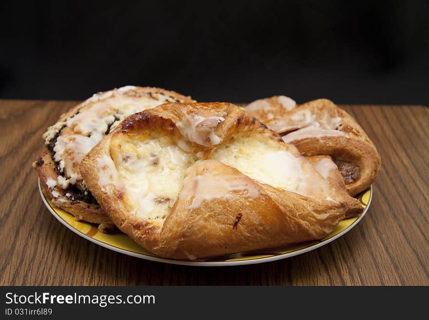 Pastry on porcelain plate