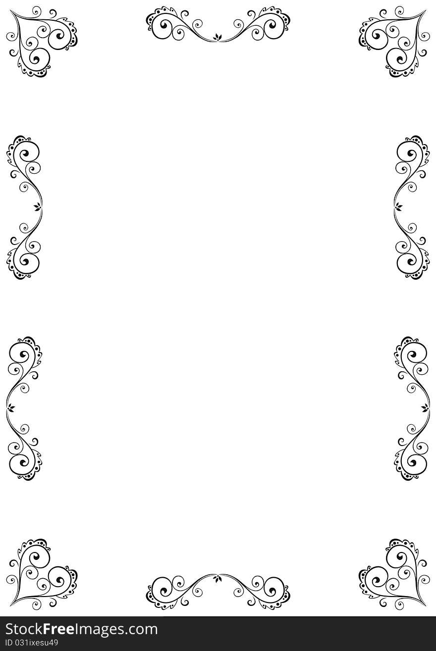 Frame A4 with floral ornaments. Frame A4 with floral ornaments