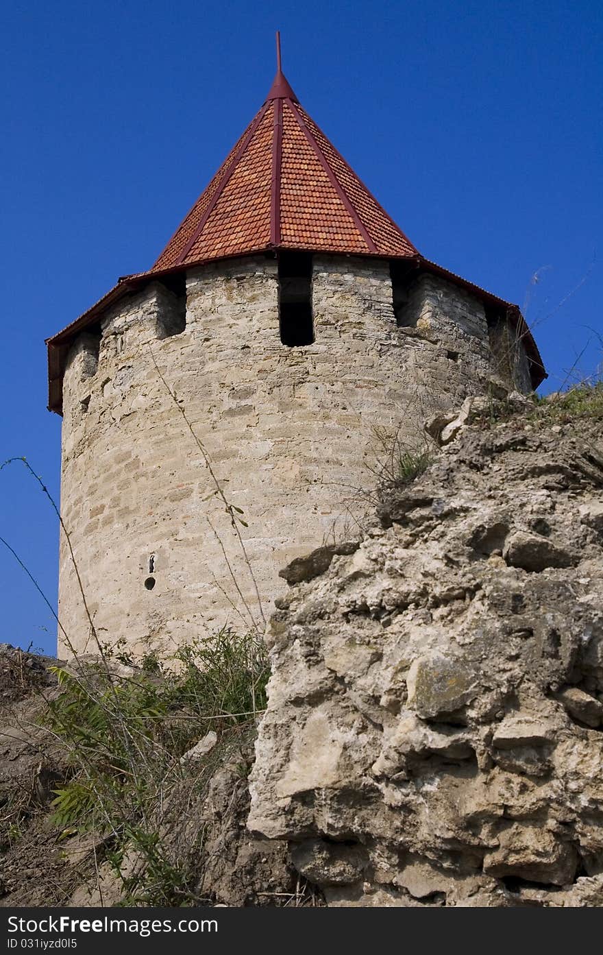 Medieval tower of citadel Bender Tighina Transdniester