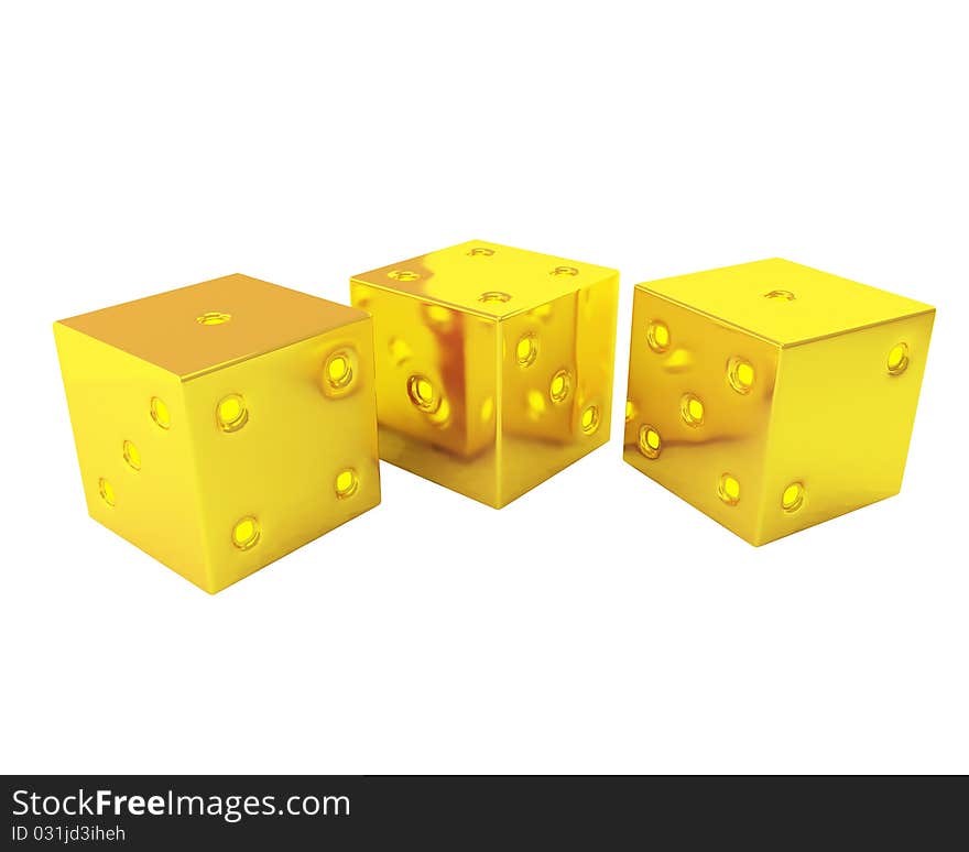 Three gold dices