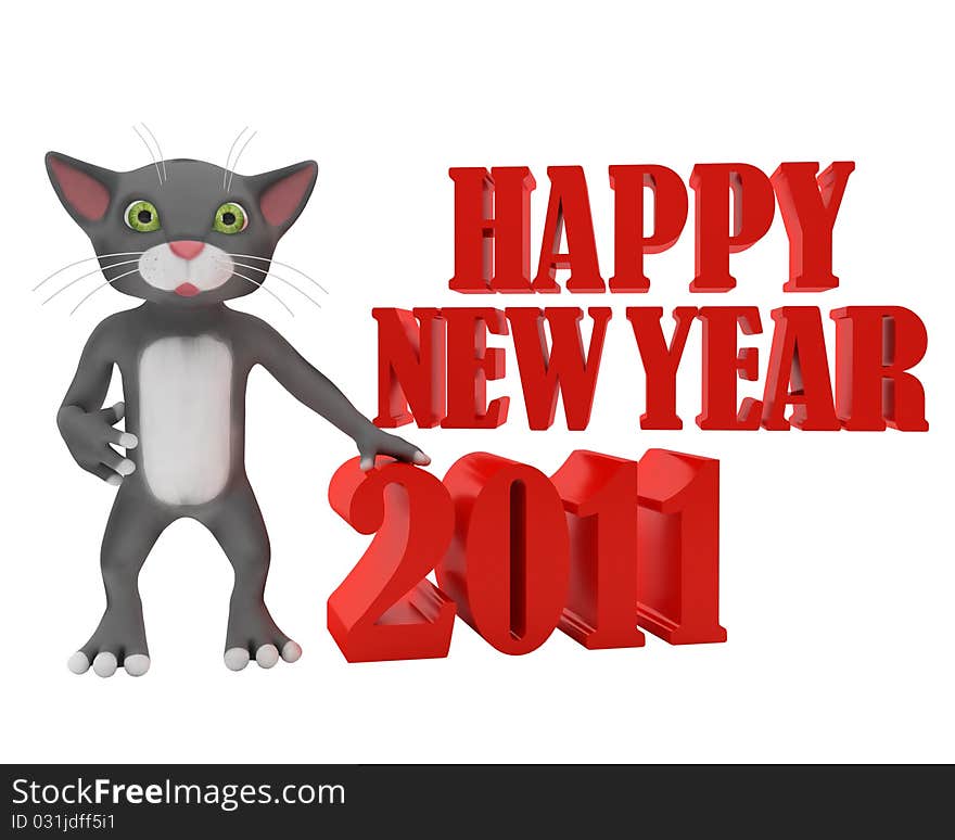 Kitten wishes you happy new year