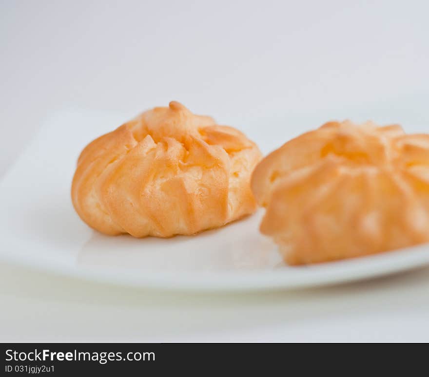 Two bakery on white dish