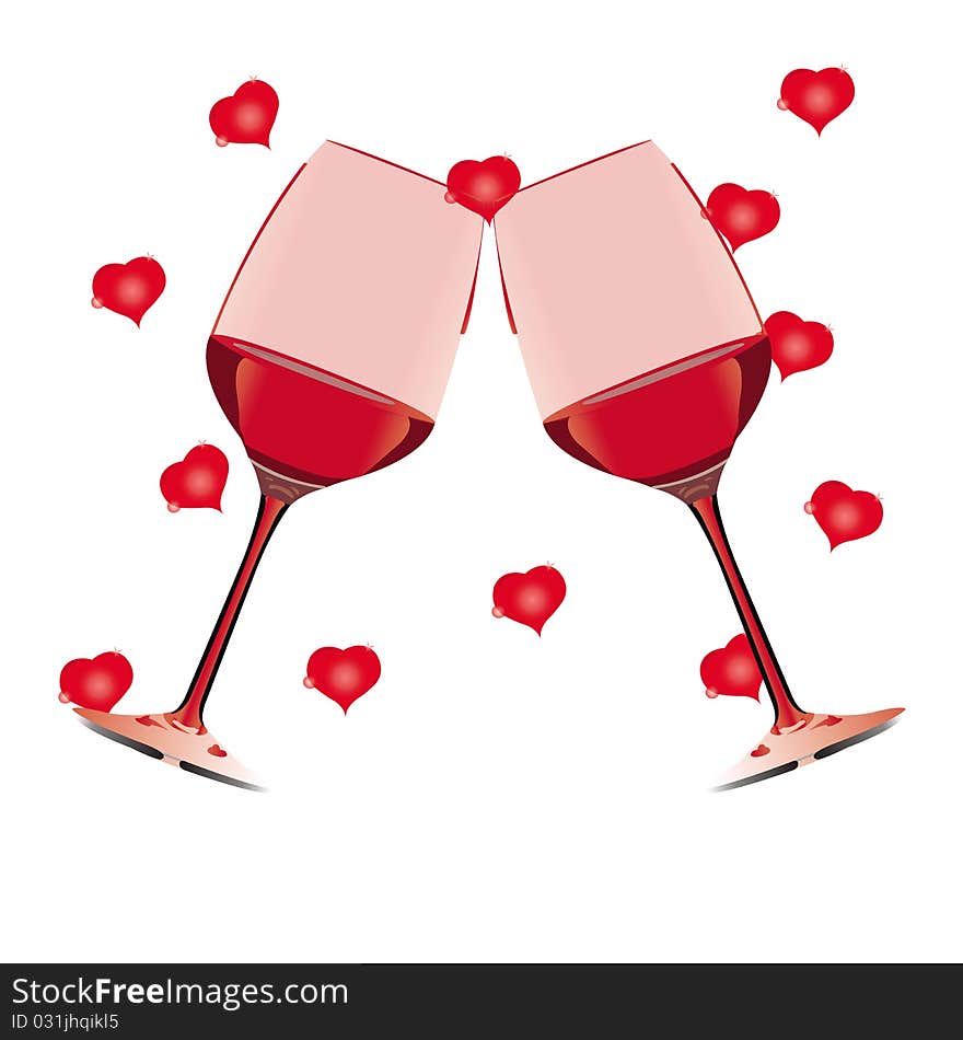 Red wine and love background